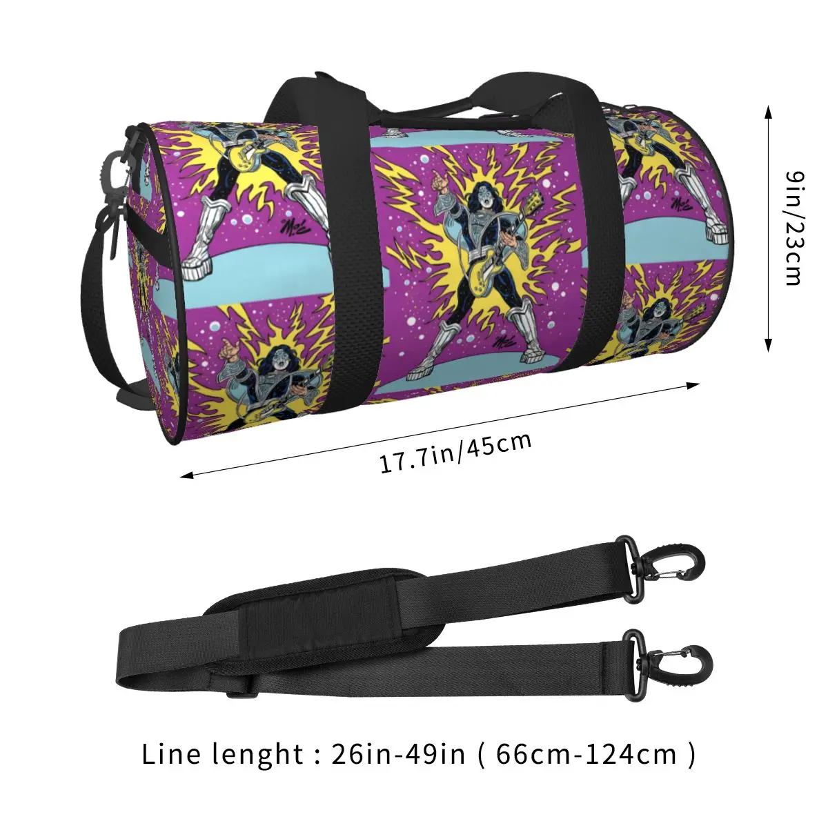 New 3d Print Kiss Band Sport Bags Rock Large Gym Bag Weekend Men Custom Handbag Luggage Graphic Fitness Bag