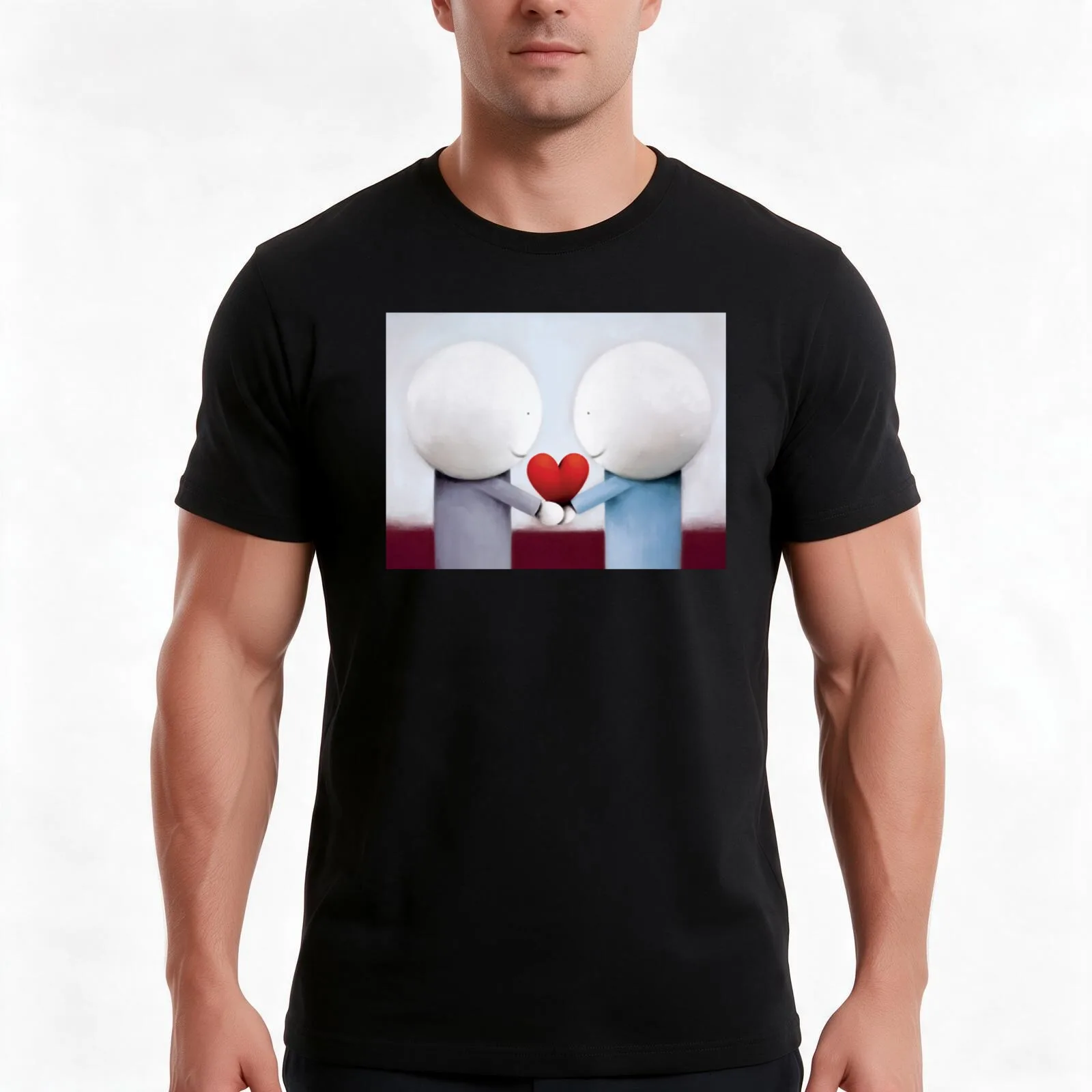 Sharing Love T-Shirt, Summer Casual Cotton Tee, Oversized Streetwear Tops, Vintage Graphic Print, Loose Fit Short Sleeve