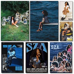 Pop Music Hip Hop Rap Singer Sza Sos Aesthetic Portrait Cover Vintage Poster Canvas Paintings Wall Art Pictures Home Decor