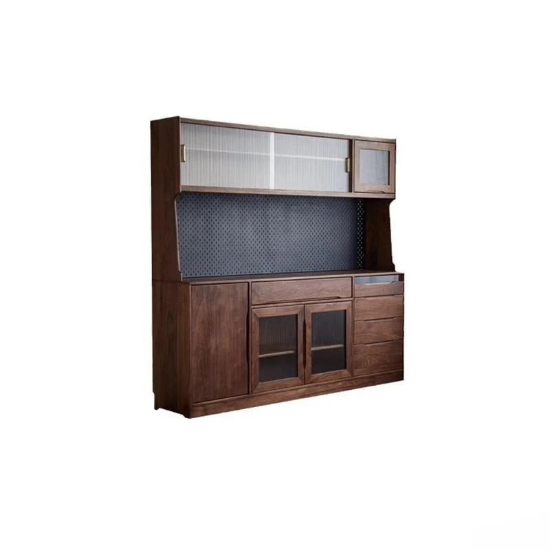 Black walnut side cabinet Nordic solid wood restaurant storage locker