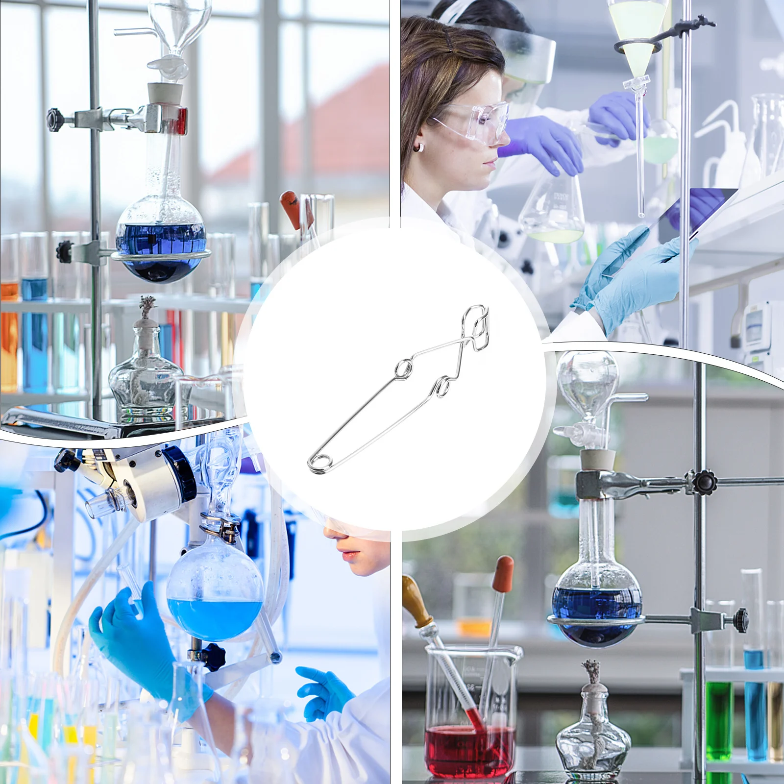 

2pcs Test Tube Clamps Chrome Steel Laboratory Clips For Handling Lightweight Holder Tools School Science Experiments