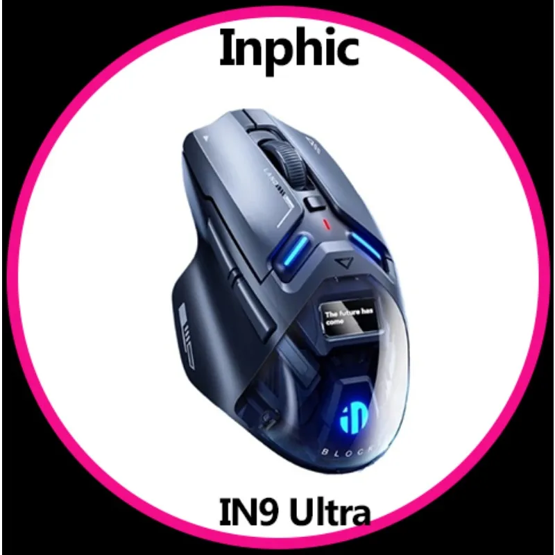 Inphic IN9 Ultra Gaming Mouse 2.4gWireless Vibration Feedback 8K Return Rate 30000DPI PAW3950 Custom Ergonomic Performance Mouse