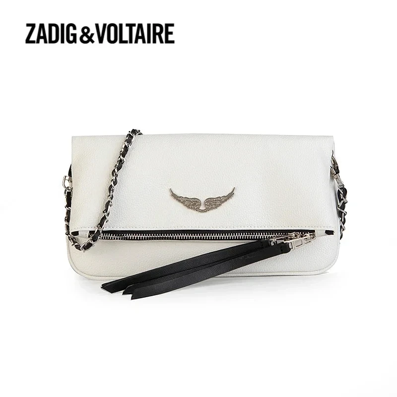 ZADIG Shoulder Bags For Women Crossbody ZADIG & VOLTAIRE Bag Designer Wing Decoration 2Chains Straps Black Flap Zipper