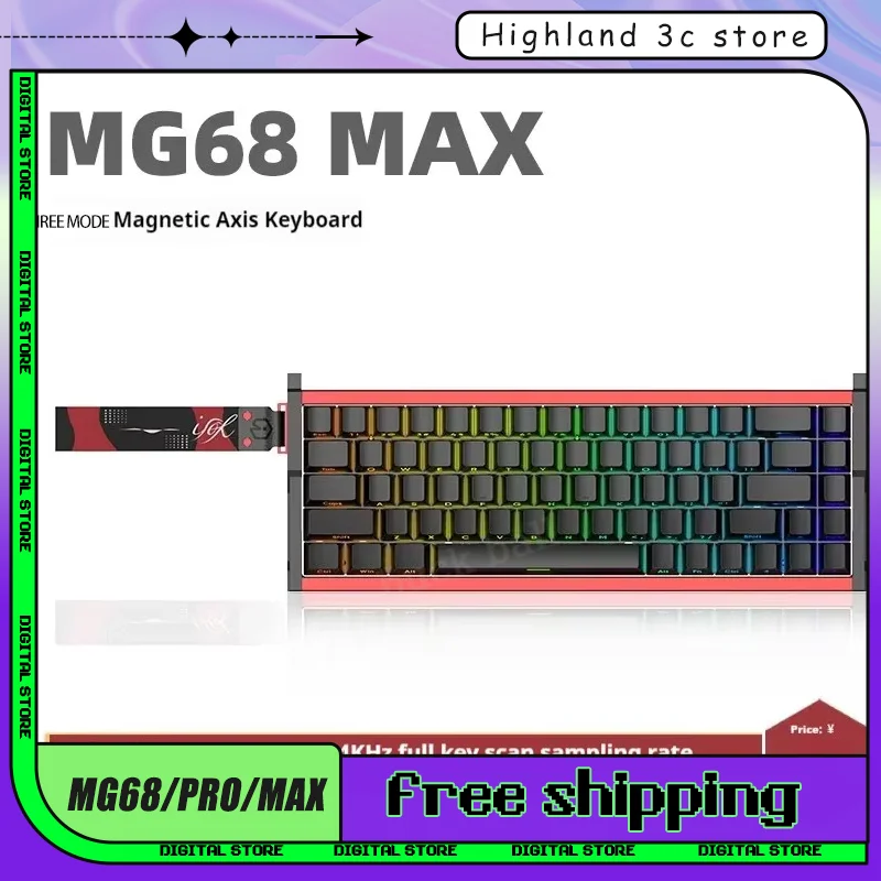 

Irok MG68 MAX клавиатура магнитный переключатель RGB 8K геймерская механическая клавиатура горячая замена игровые аксессуары Irok MG68 PLUS Customi подарок