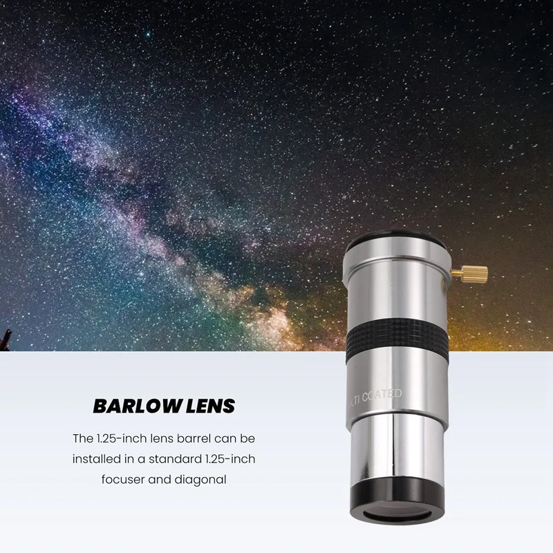 F010 1,25 pulgadas 3X Barlow lente telescopio accesorios para telescopio astronómico Ocular