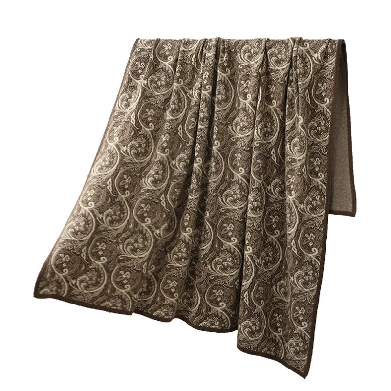 Inner Mongolia Cashmere Blanket Blanket Nordic Wind Air Conditioning Blanket Modern Plants Flowers Thickened