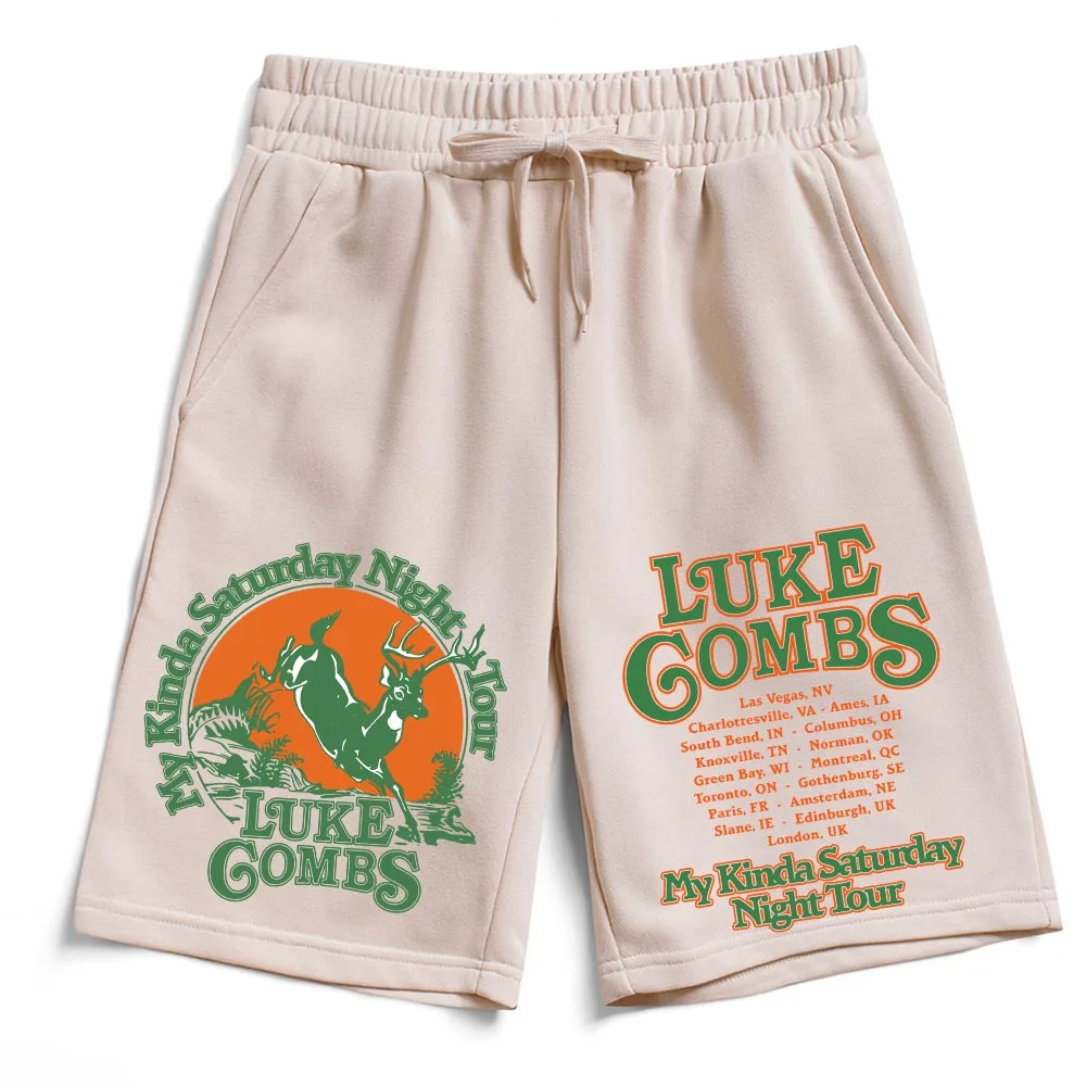 

Короткие хлопковые брюки Luke-Combs Tour 2026 для мужчин и женщин, летние пляжные штаны