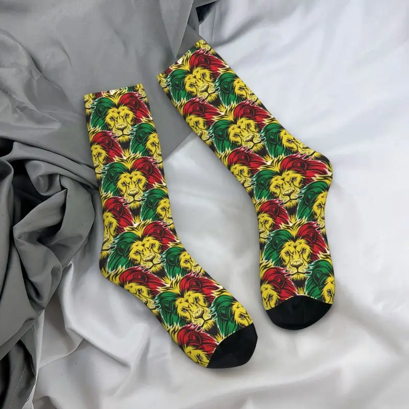 Cool Jamaica Rasta Lion Socks Men Women Warm 3D Print Reggae Jamaican Flag Football Sports Socks