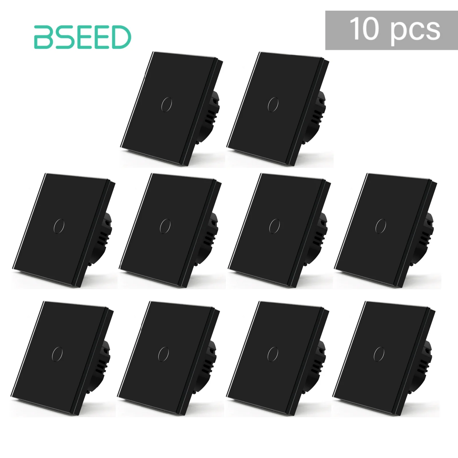 BSEED Touch-schakelaars 1/2Gang 1-weg wandlichtschakelaars Glas sensorscherm Thuisschakelaars Blauwe LED-achtergrondverlichting EU-norm