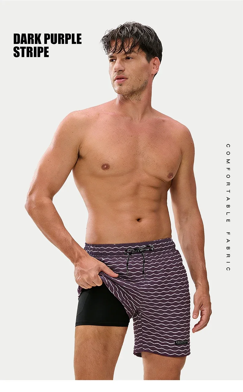 2026 Neuer Stil Herren-Badeshorts - Fitness, Surfen, Strandshorts - Verstellbare Taille Passende Herren-Badehose – Detail 4