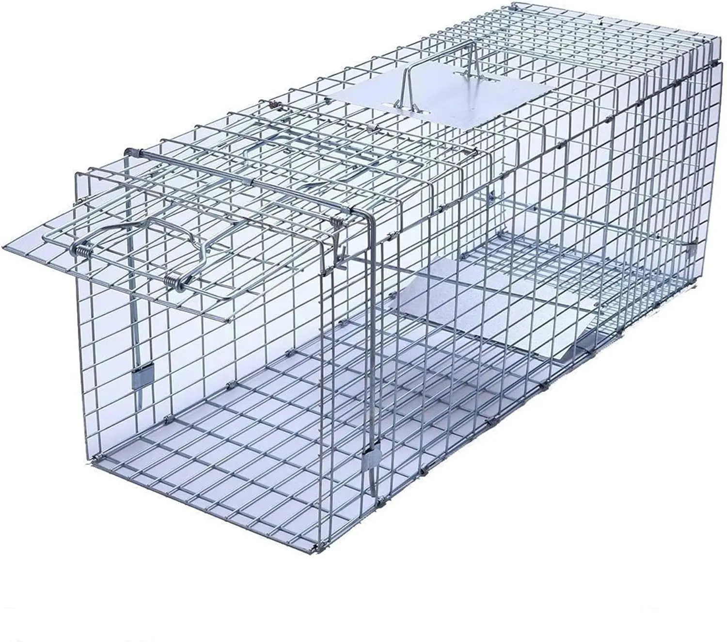 

Large Collapsible Live Animal Cage Trap 32x11x13 Inch for Raccoon Opossum Cat Rabbit Groundhog