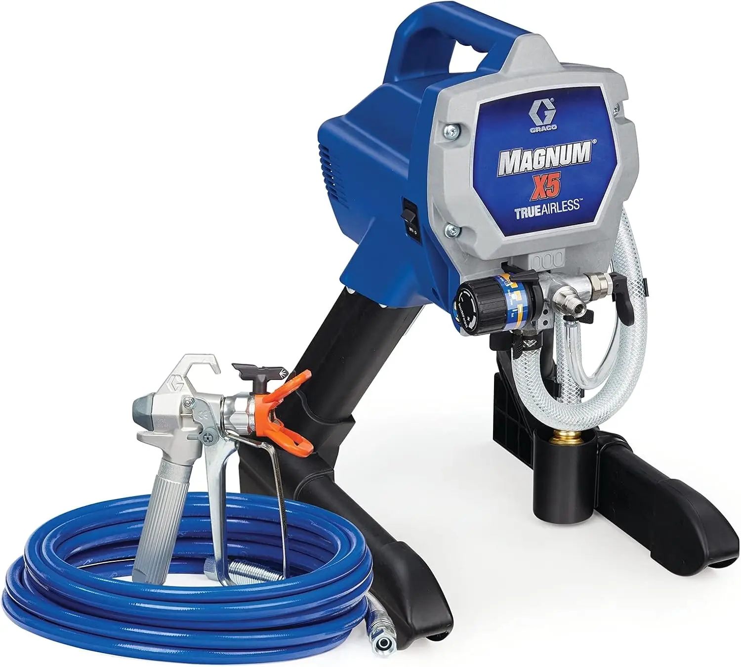 Stand Airless Paint Sprayer Blue Just right for DIY Homeowners and Remodelers looking for more power and mobility