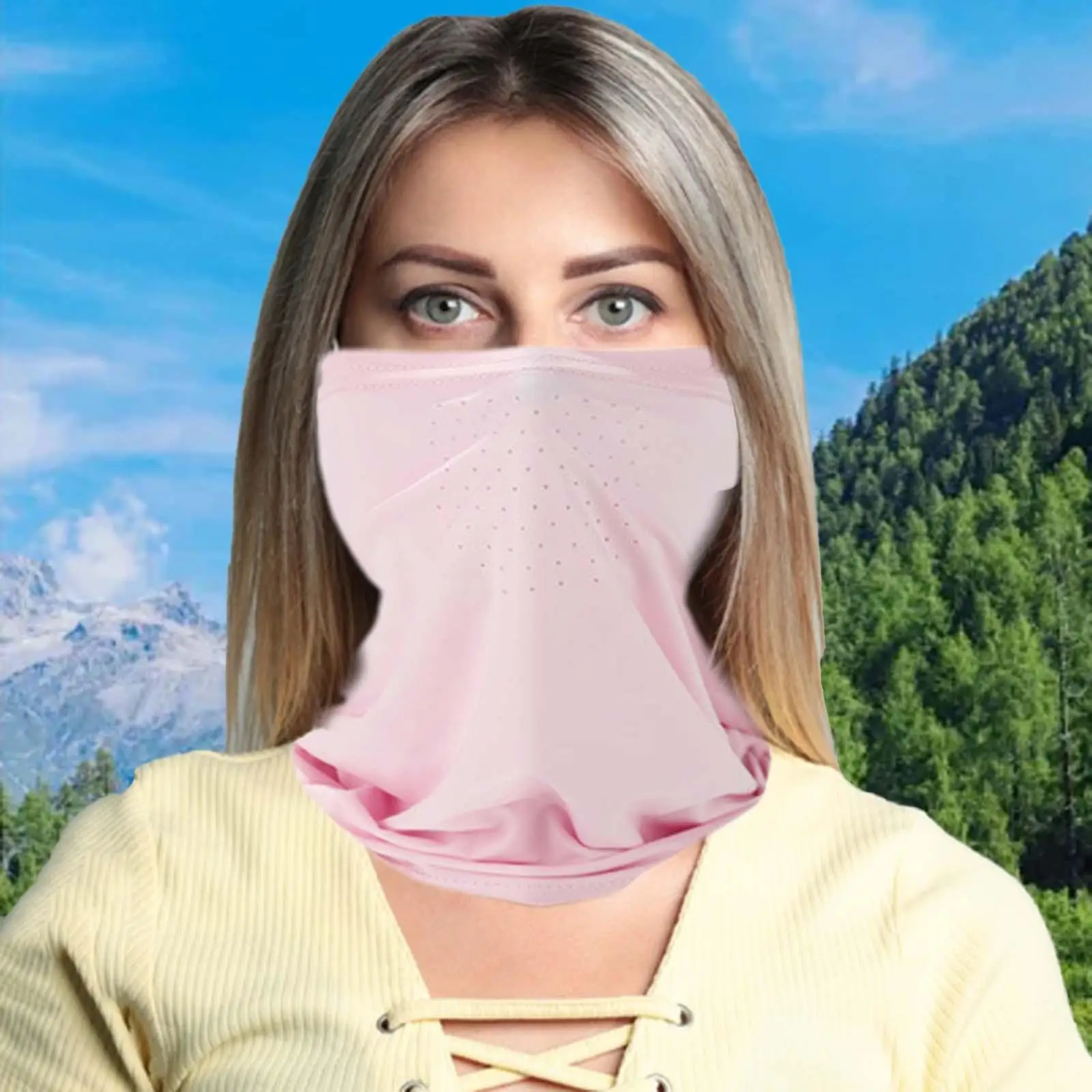 Thin Breathable Earloop Neck Gaiter Sun Protection Face Scarf Cooling Face Cover for Women Cycling Hiking