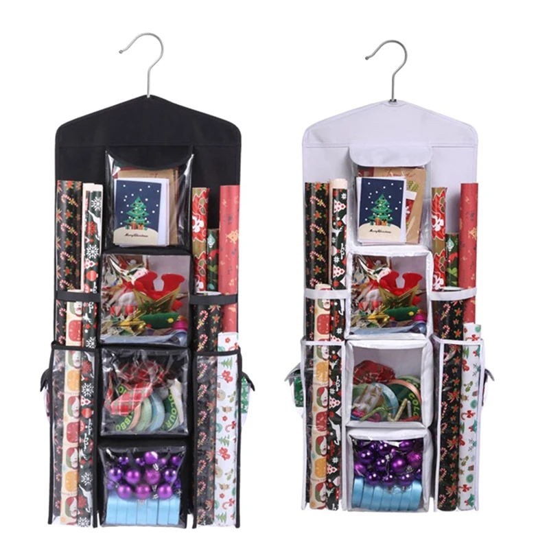 

Wrapping Paper Storage Gift Wrap Organizer Holder Double-Sided Hanging Gift Bag Storage Organizer 2PCS