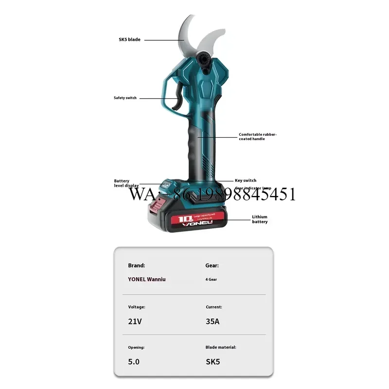 WMWMNU for Brushless Hedge Trimmer Telescopic Pole Cordless Garden Pruning Shears for Orchard Landscaping