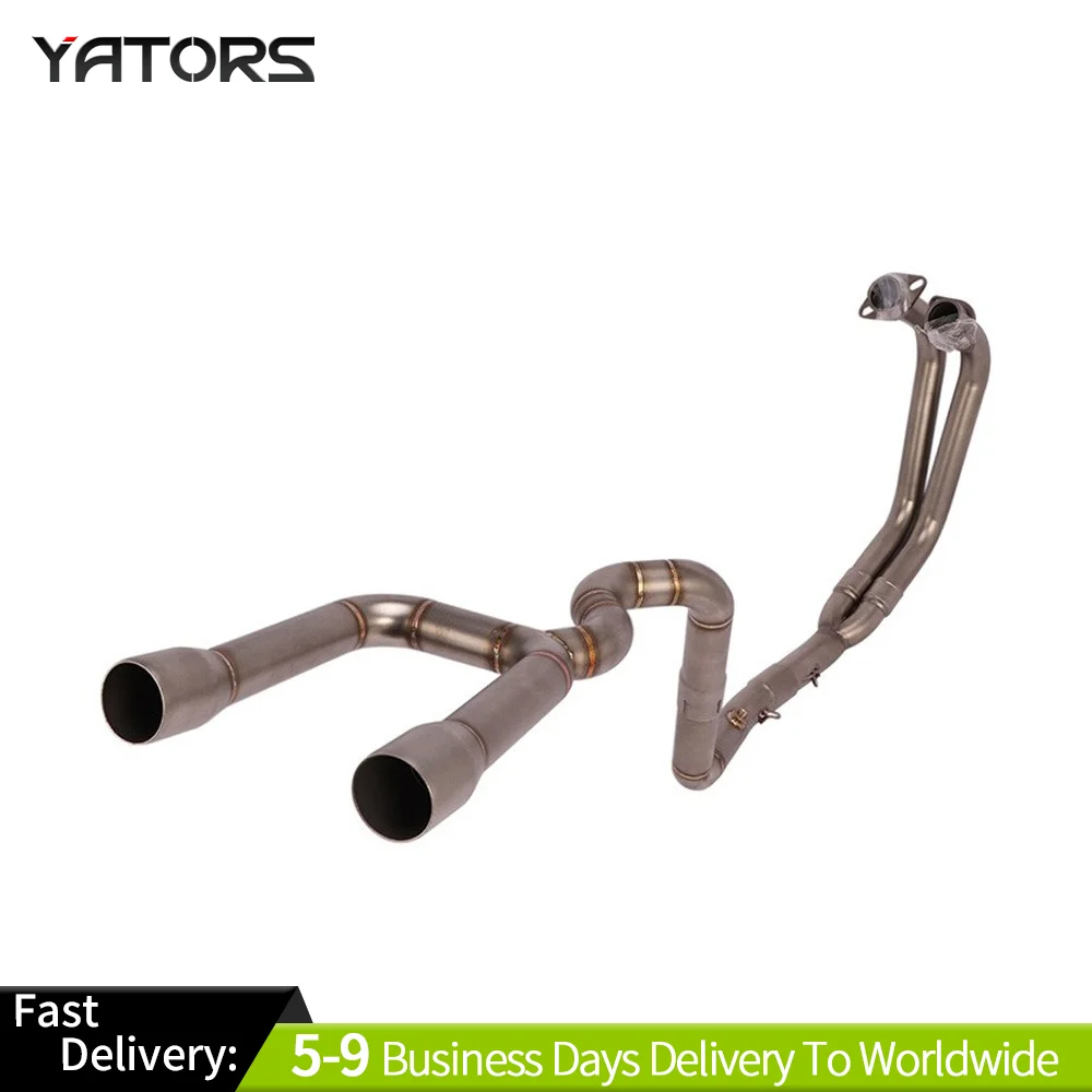 Suitable for motorcycle Yamaha YZF-R25 R3 MT03 modified double tail exhaust pipe front section