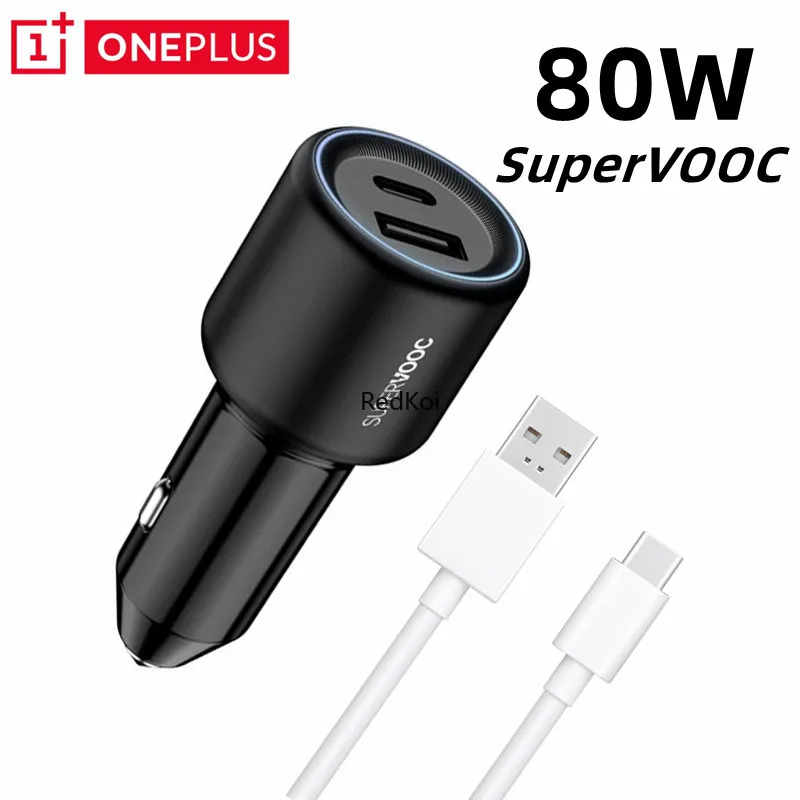 Oneplus-cargador de coche OPPO SUPERVOOC, 80W, carga rápida 3,0, adaptador de teléfono Dual USB tipo C para OPPO OnePlus Realme vivo iQOO Xaiomi