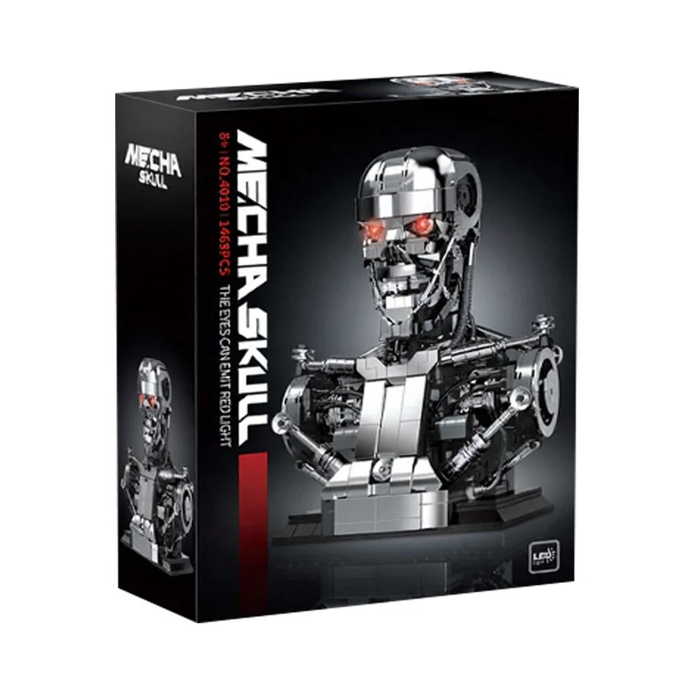 IN STOCK DK4010 MOC Technical Mechanical Terminator Half-body Head Building Blocks Model Bricks Toys for Boys Christmas Gift Set