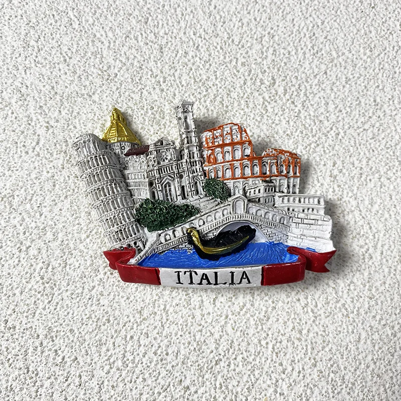 

Italian Roman cultural and creative tourism souvenirs, landmark buildings, magnetic refrigerators, magnets, kitchen decorations