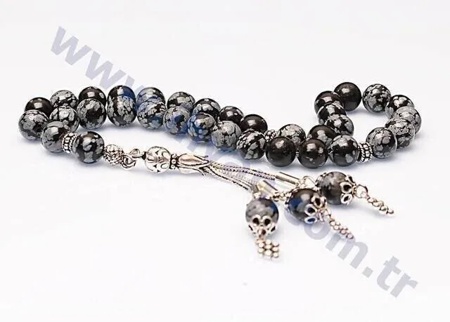 IQRAH Obsidian Stone Rosary (925 SETTING SILVER)