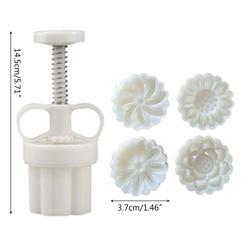 Moule à gâteau lune en matière plastique, tampons en forme fleur, moules à gâteaux lune pour Festival mi-automne,
