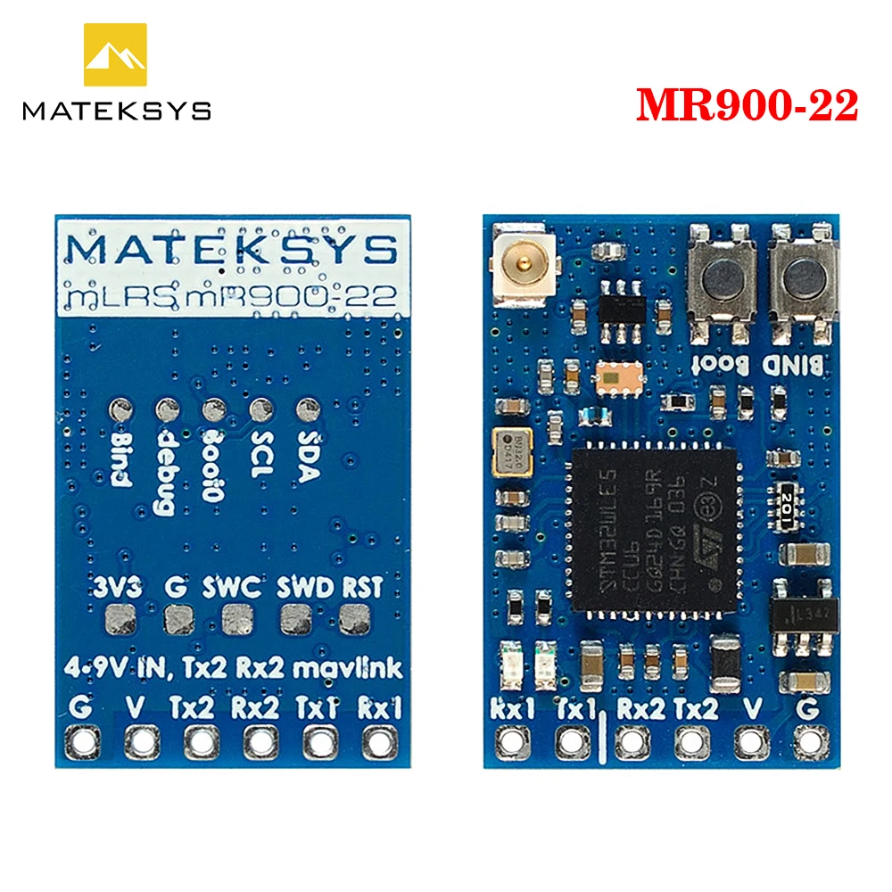 MATEKSYS MLRS MAVLINK 900MHZ RECEIVER, MR900-22 900 MHz LoRa, 22 DBm RF Power 4-9V for Long Range RC FPV Drone