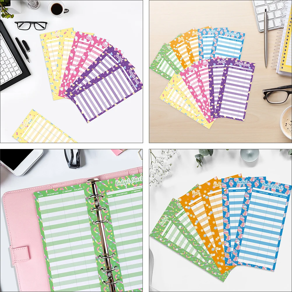 แผ่นบันทึกค่าใช้จ่ายลายลูกกวาด 24 ชิ้น สีสุ่ม สำหรับบันทึกค่าใช้จ่ายในบ้าน สำนักงาน โรงเรียน ธุรกิจ