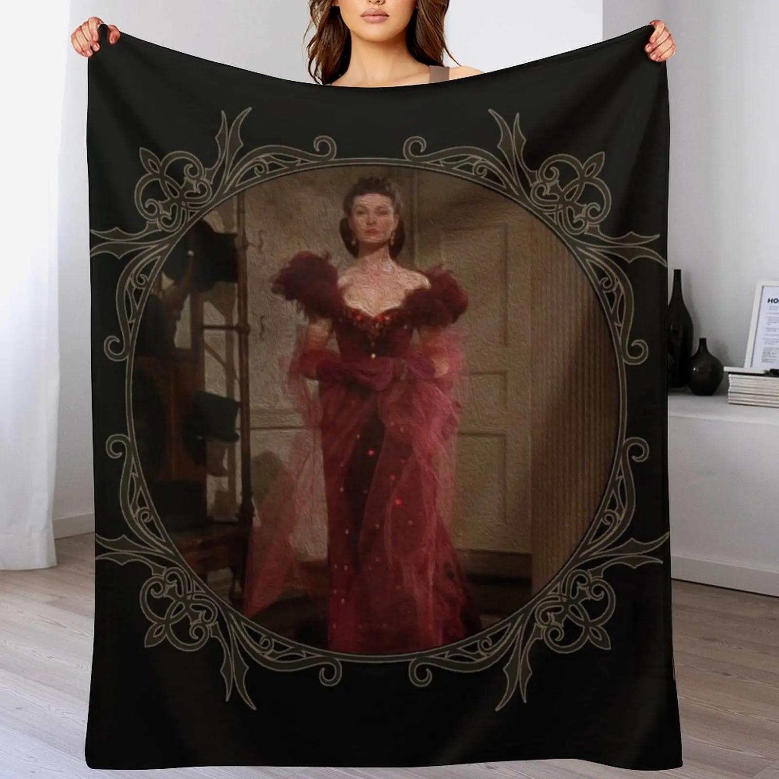 Scarlett Red Dress Throw Blanket Cozy Light Blanket for Travel Camping Picnic