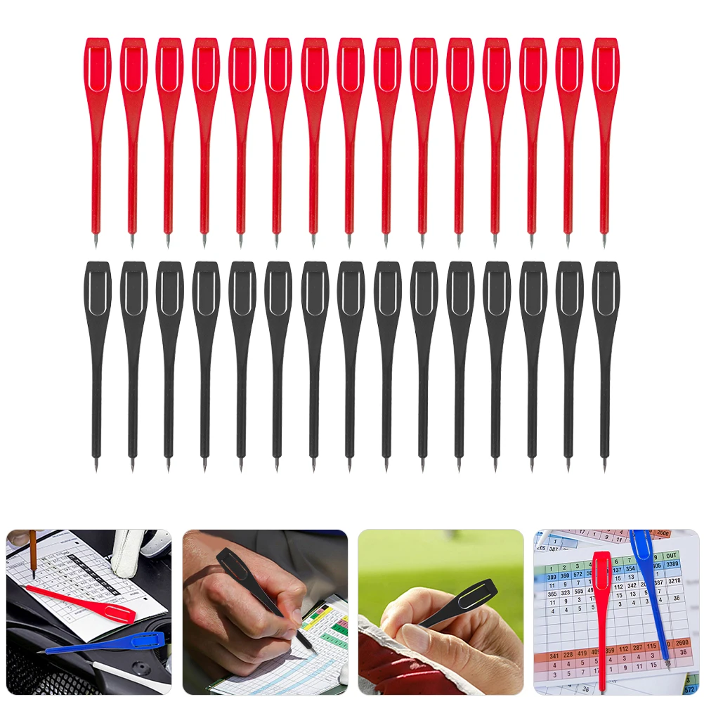 

30pcs Golf Pencils Portable Sketching Plastic Drawing Supplies Red Black Each Durable Smooth Writing Golfs
