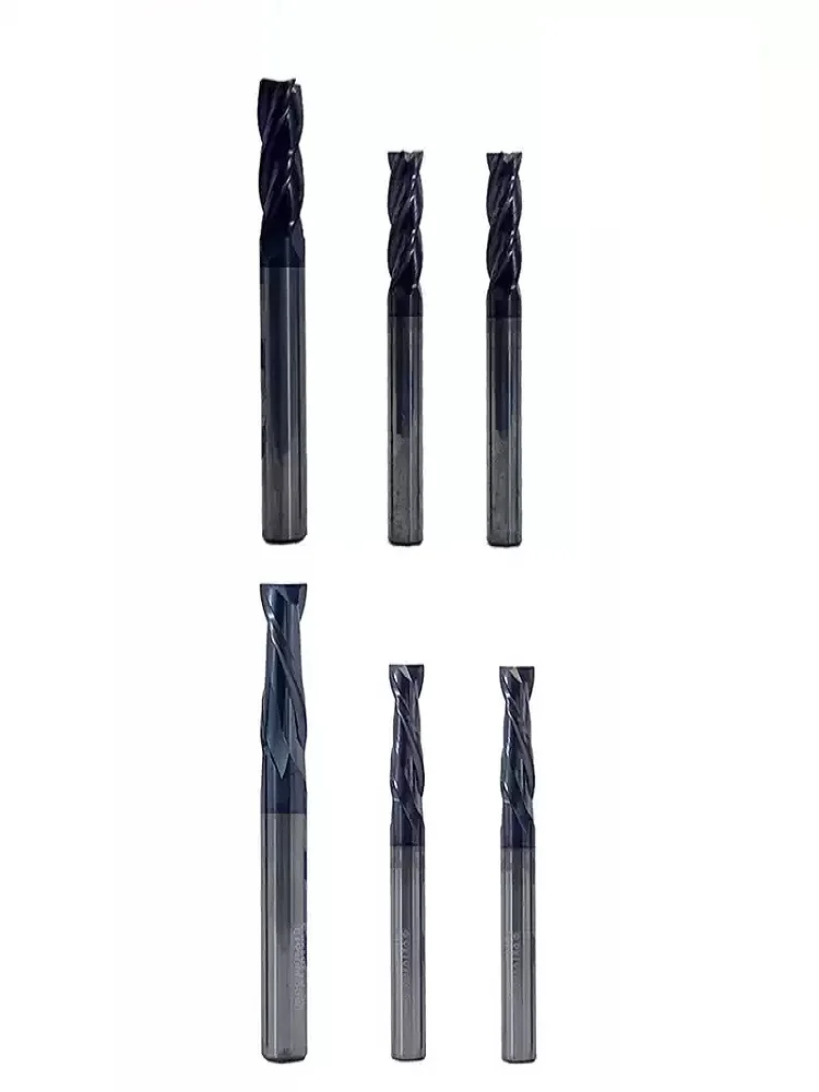 Seri G Pemotong Penggilingan Ujung Batang Lurus Karbida Bermata Dua/Dua dan Bermata Empat Multifungsi Pusat Mesin CNC Baja Tungsten