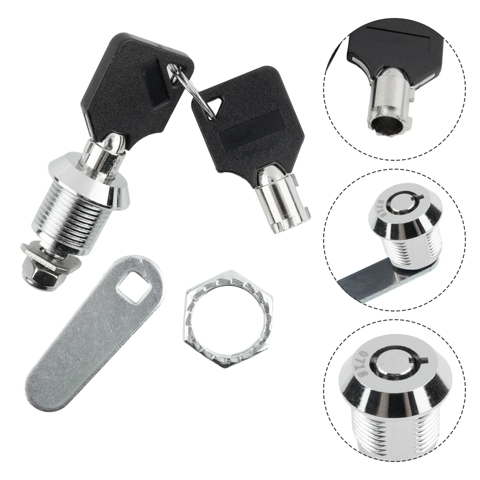 16/20/25/30mm Serrature a cilindro Serratura a camma Serratura di sicurezza Cassetto Armadietto per posta Armadietto per porta con 2 chiavi Ferramenta per mobili