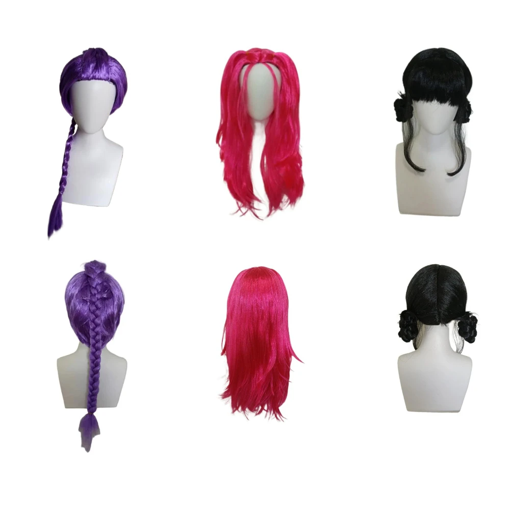 

Girl Cosplay Wig Demon Hunters Mira Rumi Zoey Purple Black Red Long Haired Girl Group Wig Halloween Cosplay Prop Wig