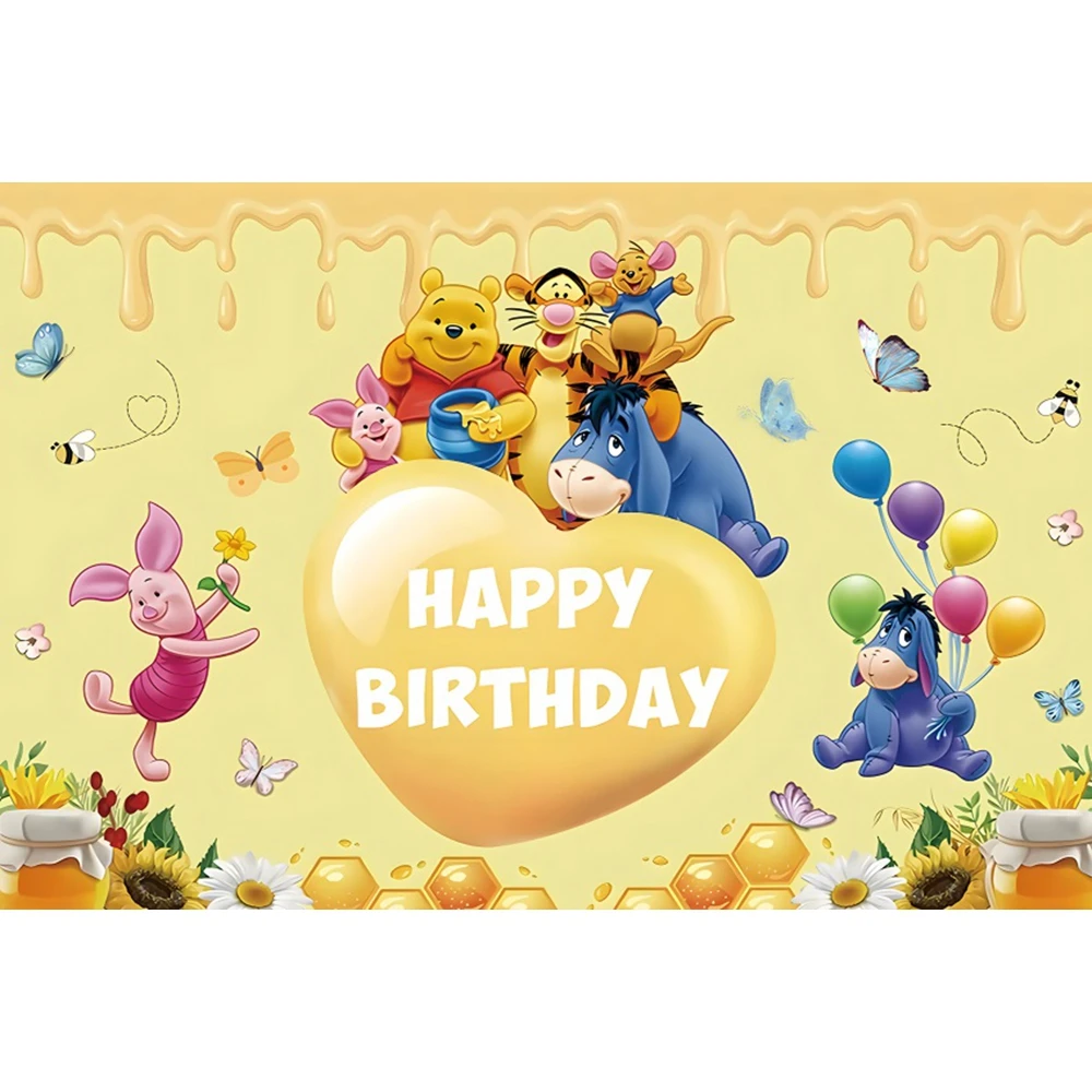 Disney Winnie the Pooh Party Kulissen Hochzeits dekoration Kinder geburtstag Photo zon benutzer definierte Hintergrund dekorationen Wand