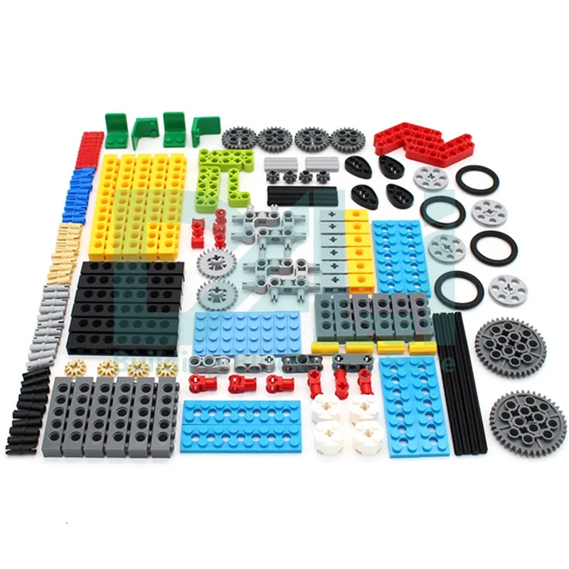 182Pcs MOC Parts Technolog Brick Plate Pin Gear Connector Liftarm Axle Wedge Belt Wheel Building Blosk DIY Creativity Toy