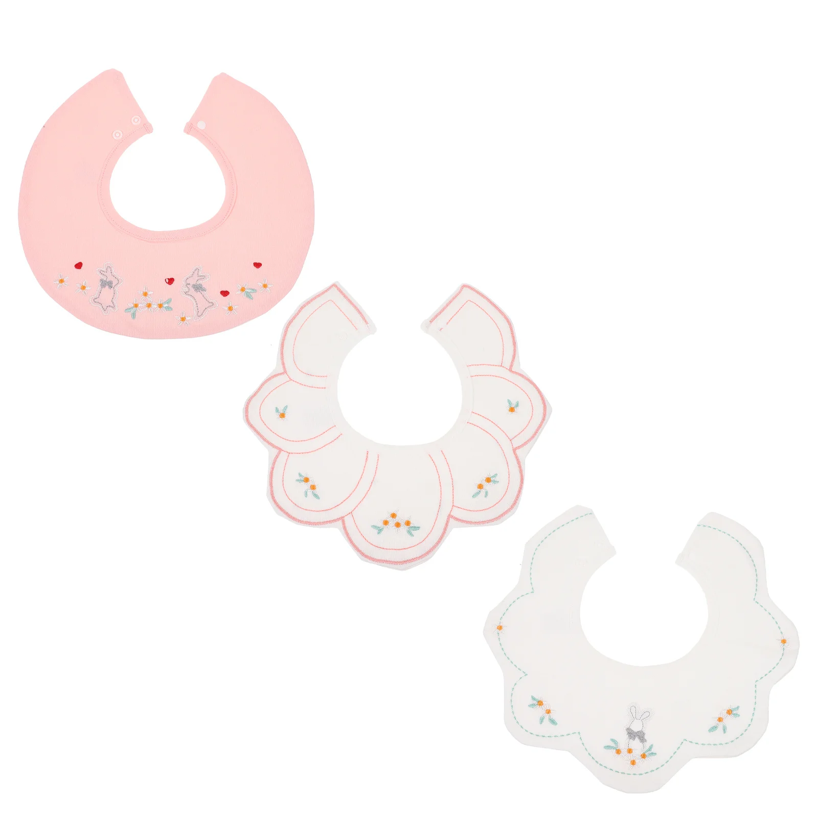 

3 шт. водонепроницаемые хлопковые детские нагрудники для малышей, слюнявчики для прорезывания зубов, регулируемые мягкие удобные нагрудники для маленьких девочек и мальчиков