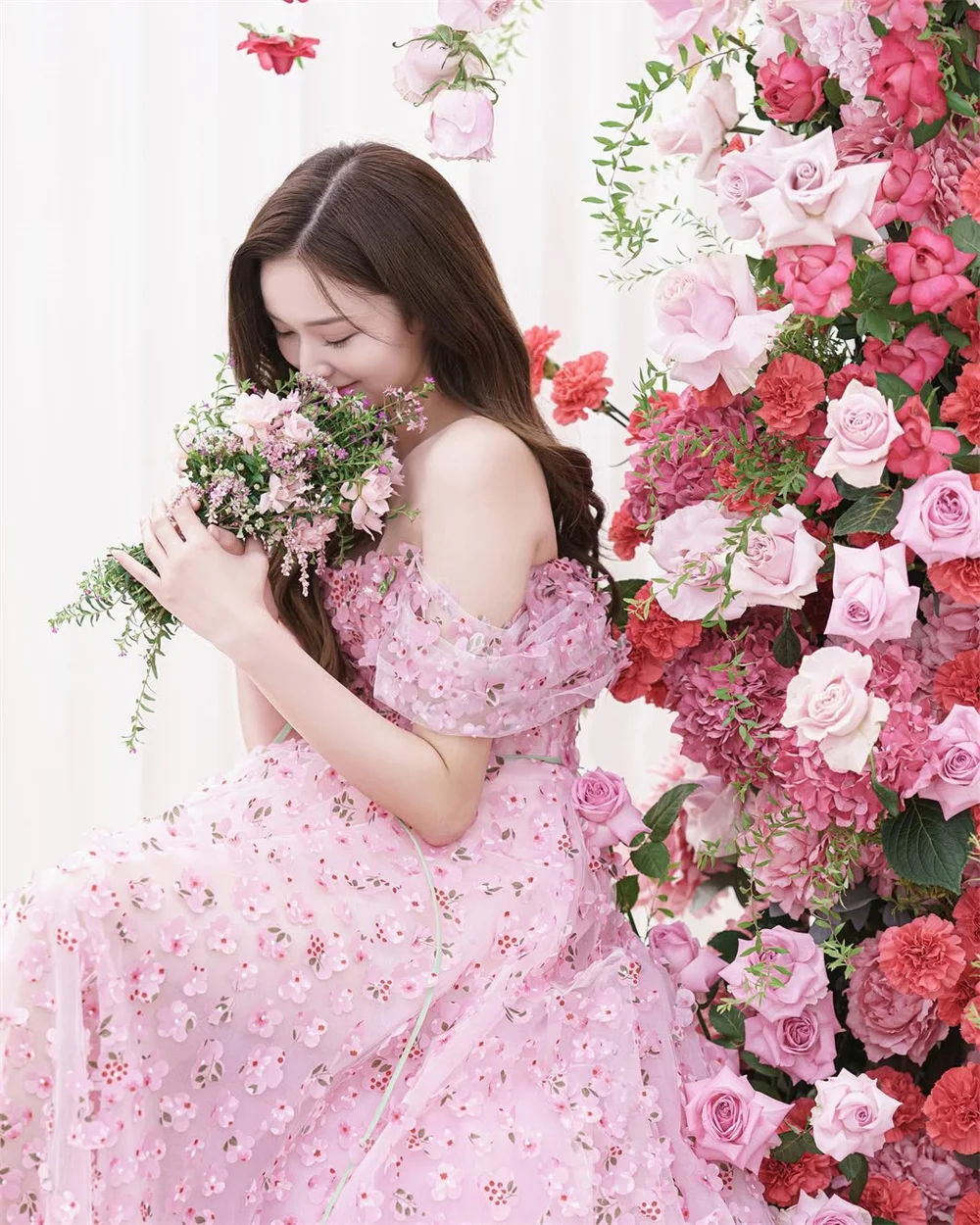 TULX 럭셔리 레이스 꽃 이브닝 드레스 한국 웨딩 사진 촬영 Strapless 짧은 소매 파티 드레스 코르셋 핑크 긴 맞춤형