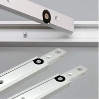 Kit deslizante de barra de inglete con ranura en T, deslizador de junta oblicua de riel en forma de T de aleación de aluminio con ruedas, guía de barra en forma de T no perforada