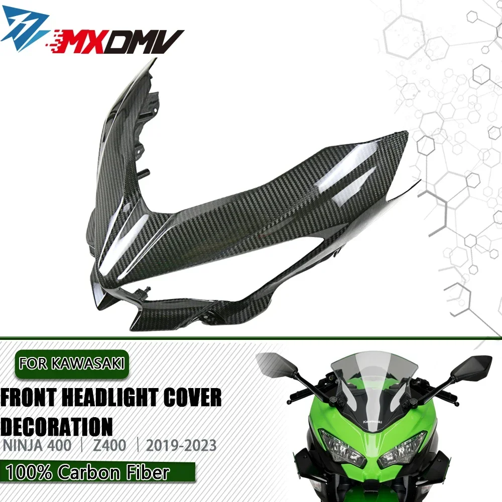 

3K 100% Full Carbon Fiber Motorcycle Front Fairing Cover Accessories For Kawasaki Ninja 400 2018-2023