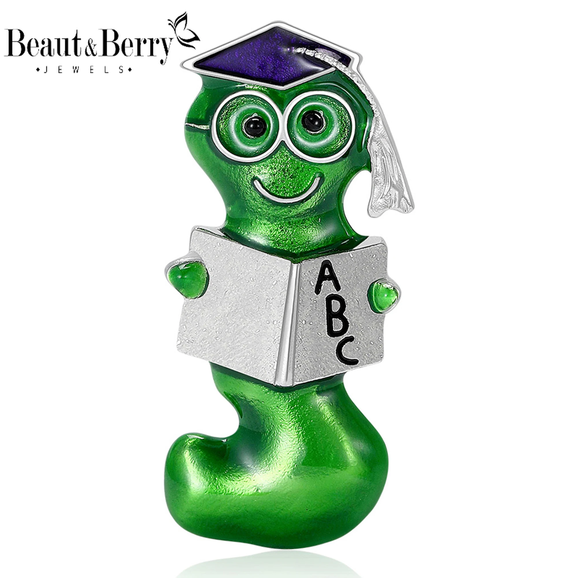 Broches de rana esmaltados clásicos Beaut & Berry para mujer, alfileres de animales Dr Teacher, regalos de fiesta para amigos, accesorios de joyería para banquete