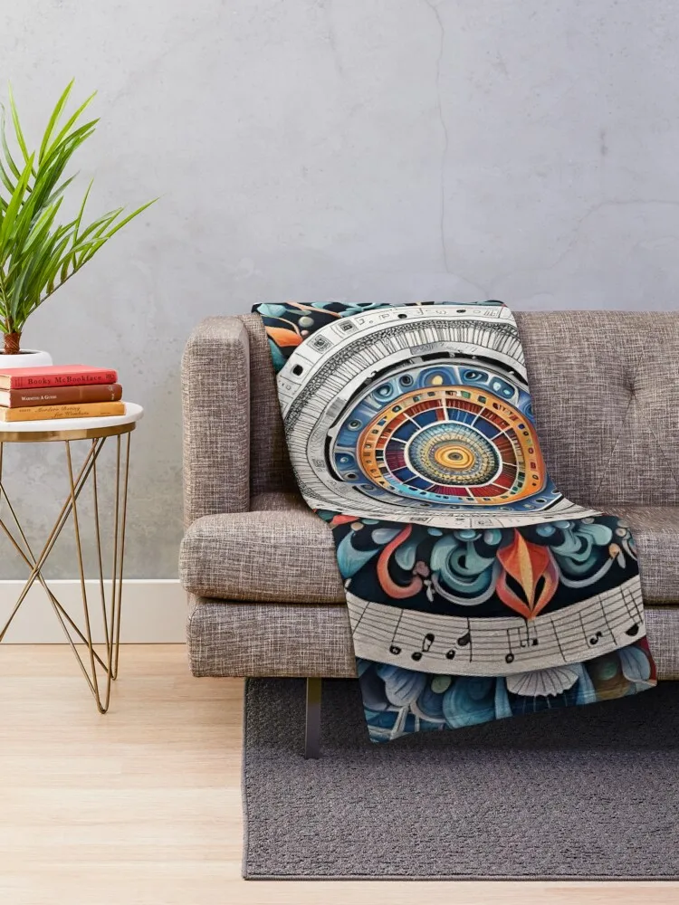 Vibrant Symphony Mandala in Rainbow Hues Throw Blanket Kid'S Soft Beds Luxury Designer Blankets