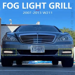 for 2007-2013 W211 Mercedes Benz S350 S400 S450 S550 S600 Front Bumper Fog Light Grille Cover 2218851722 2218852723 2218201756