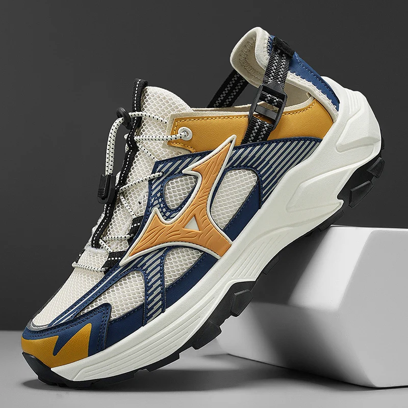 

Дышащая мужская спортивная обувь для бега на толстой платформе с сетчатым верхом, тенденции 2024, спортивные прогулочные уличные мужские повседневные кроссовки