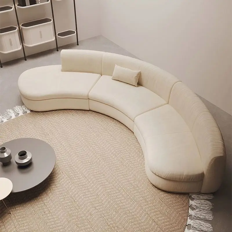 

Современный роскошный комплект мебели для гостиной 2025 года: популярный круглый секционный диван-кровать из прочной ткани