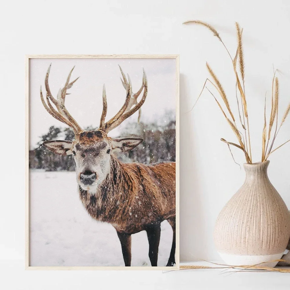 Winter Gallery Nordic Snowy Christmas Posters Wall Art Aesthetics Print Canvas Painting for Living Room Modern Home Decor