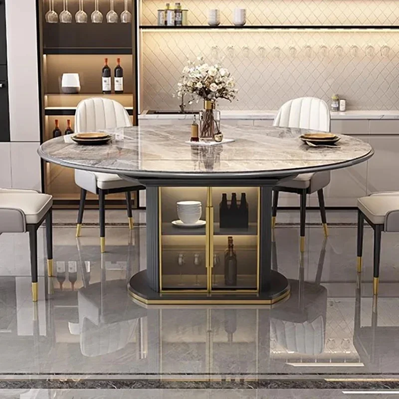 Beauty Art Dining Table Simple Nordic Comfy Home Marble Dining Table Oval Minimalist Mesas De Comedor Kitchen Furniture