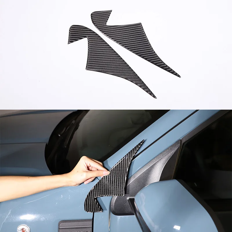 

Outer A-pillar Front Triangle Decorative Stickers, For 22 Ford Maverick Soft Carbon