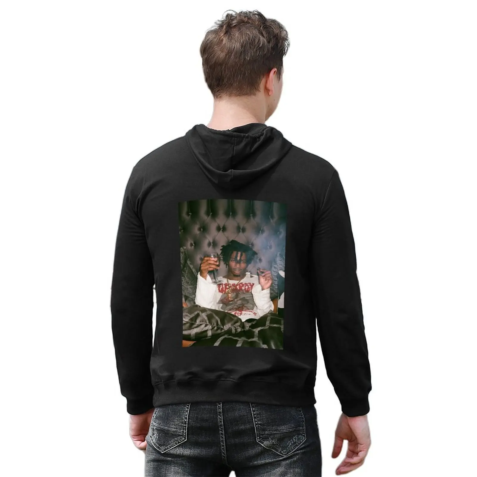 تي شيرت رجالي بقلنسوة بتصميم Playboi Carti ذو عنوان ذاتي ملابس رجالية ملابس أنيمي بلوزة جديدة بقلنسوة