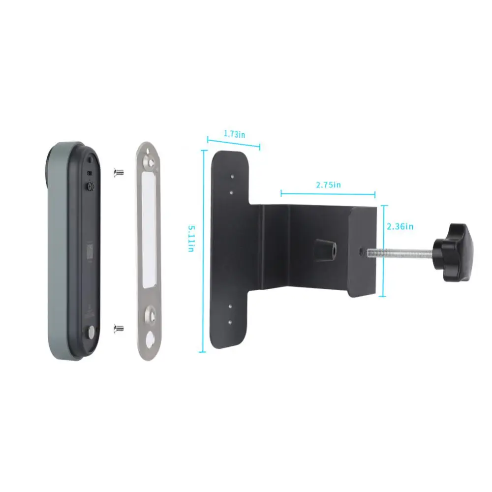 حامل تثبيت لباب الفيديو الحلقي ، حلقة باب مريحة ضد السرقة ، بدون مثقاب ، جرس باب سريع قابل للتعديل ، 1: 10: 2