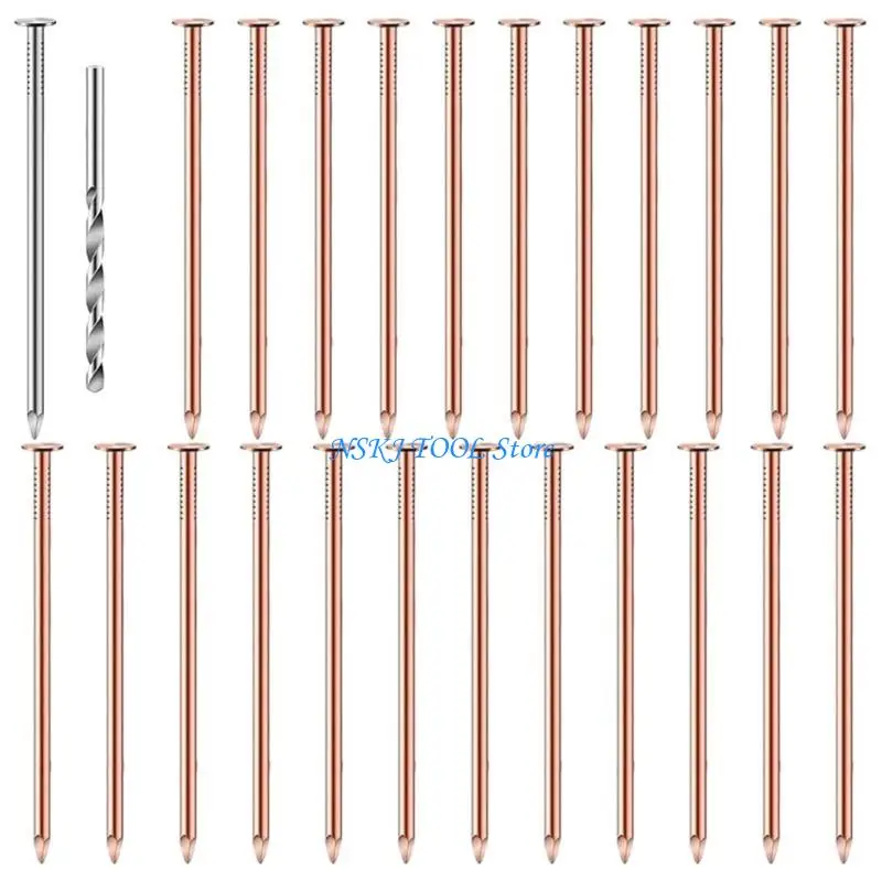 

L8RC 25Pcs Copper Nails Tree Stump Killers Hardware for Killing Trees Removing Stumps