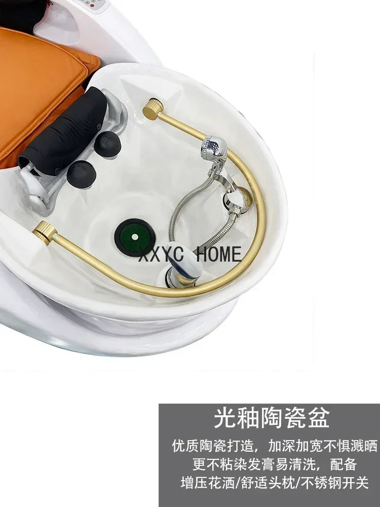 Ceramic Basin for Hair Washing Station High-End Flushing Bed Barber Shop for Hair